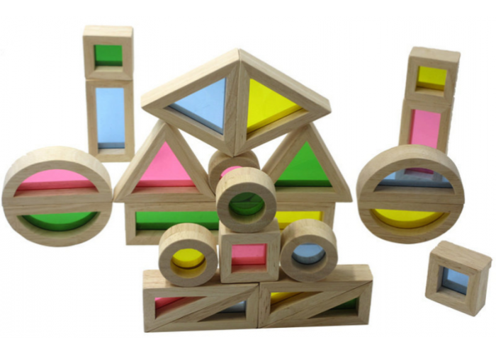 Coloured acrylic sensory blocks set of 24