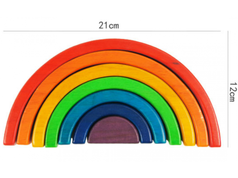 Rainbow stacking tunnels 7pcs (21cm)