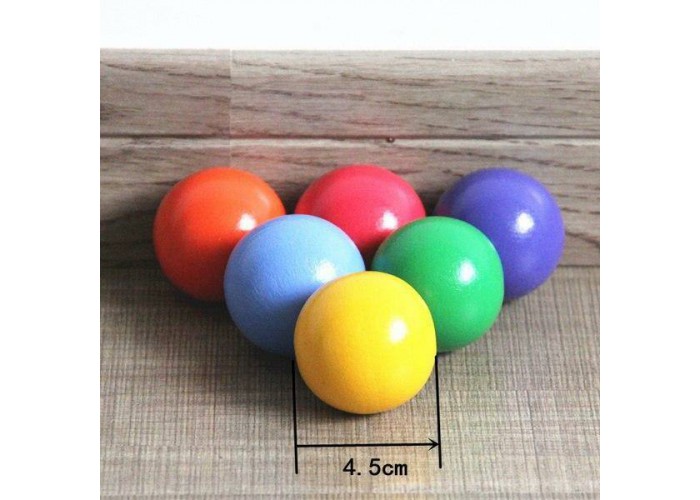 Wooden rainbow balls set of 6