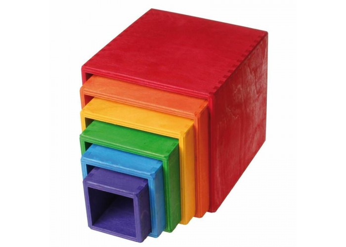 Wooden rainbow nesting boxes 6 pcs