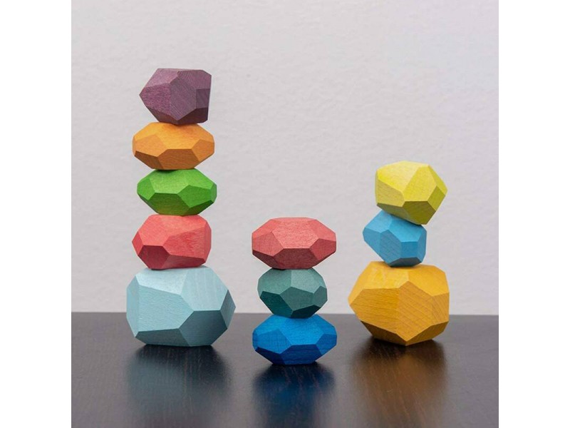 Wooden stacking stones 16 pieces