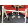 Wooden baby play gym set including hanging toys