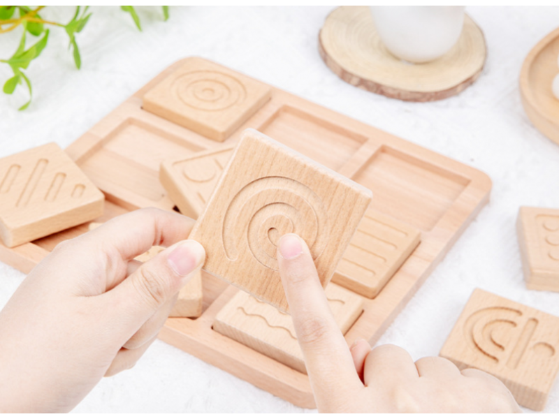 Wooden sensory tiles