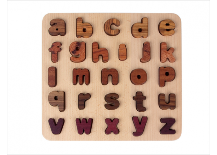 Three tones wooden puzzle -  Lowercase