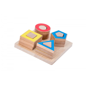 Wooden geometric shape sorter board