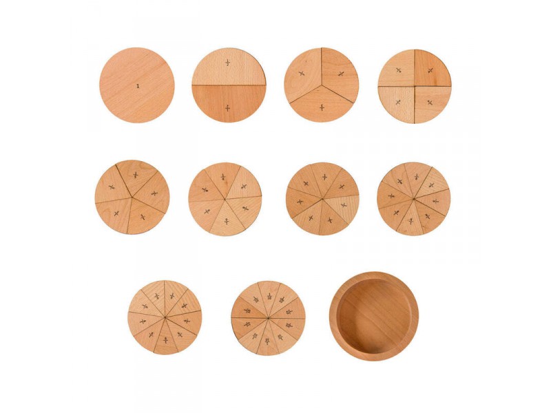 Learning fractions wooden puzzle