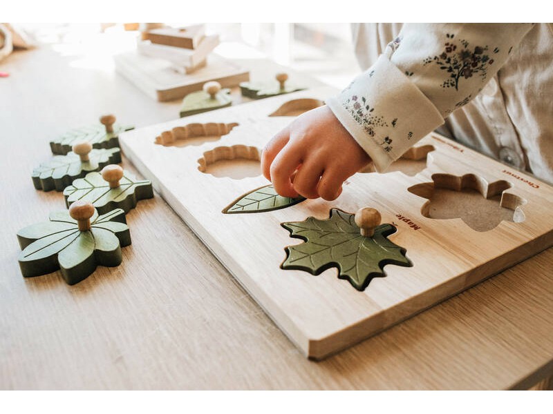 Leaf puzzle with knob