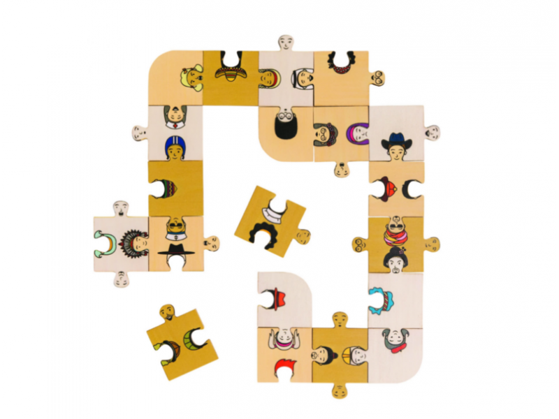 Faces of the world puzzle