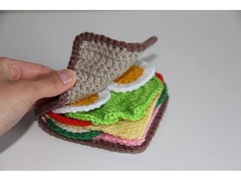 Crochet ham sandwich