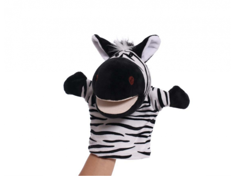 Open - mouth Zebra hand puppet