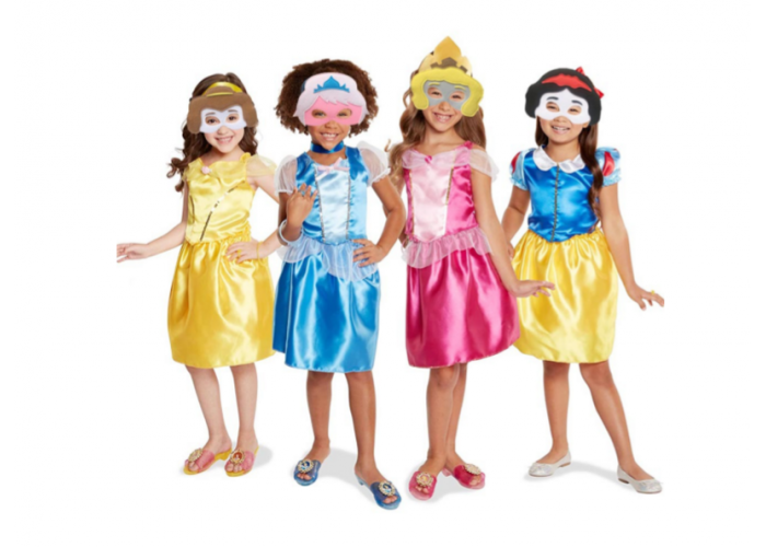Princess dresses set of 4 with masks 8pcs
