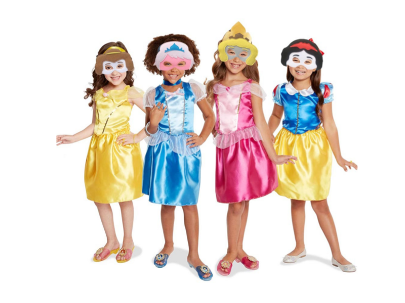 Princess dresses set of 4 with masks 8pcs