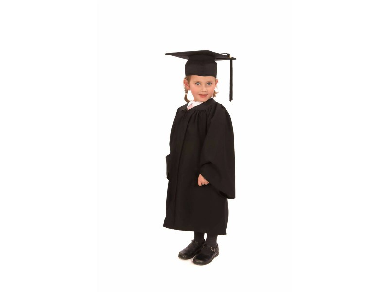 Graduation cap and gown black