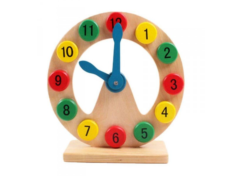 Wooden educational clock