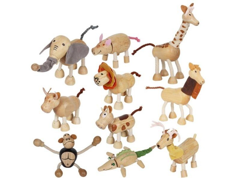Wooden animals set of 10