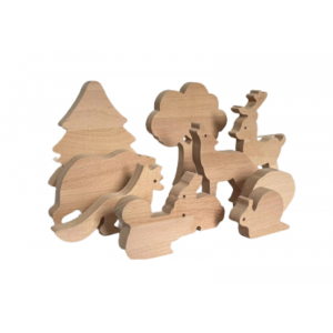Natural wooden forest animals 10pcs