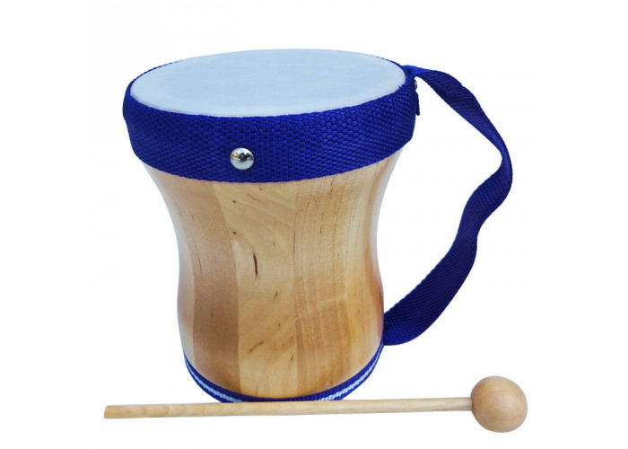 Wooden drum with handle