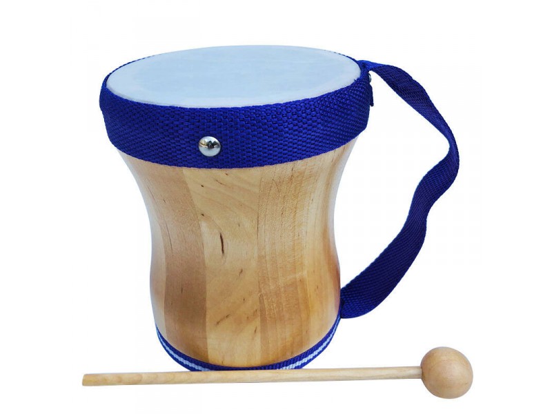 Wooden drum with handle