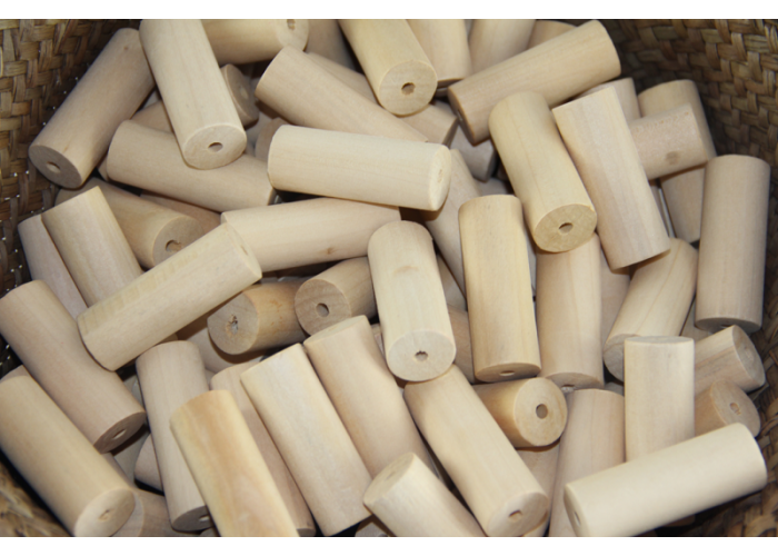 Wooden hollow cylinders pack of 10