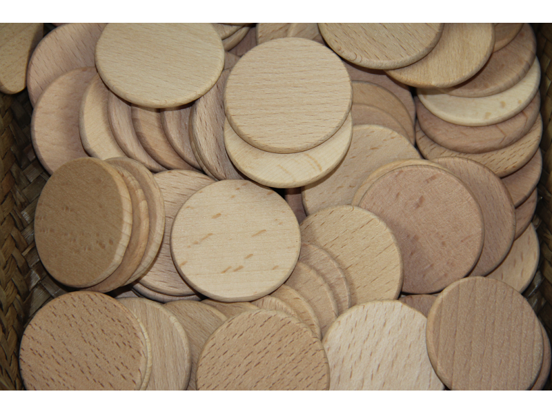Wooden round chips pk of 10
