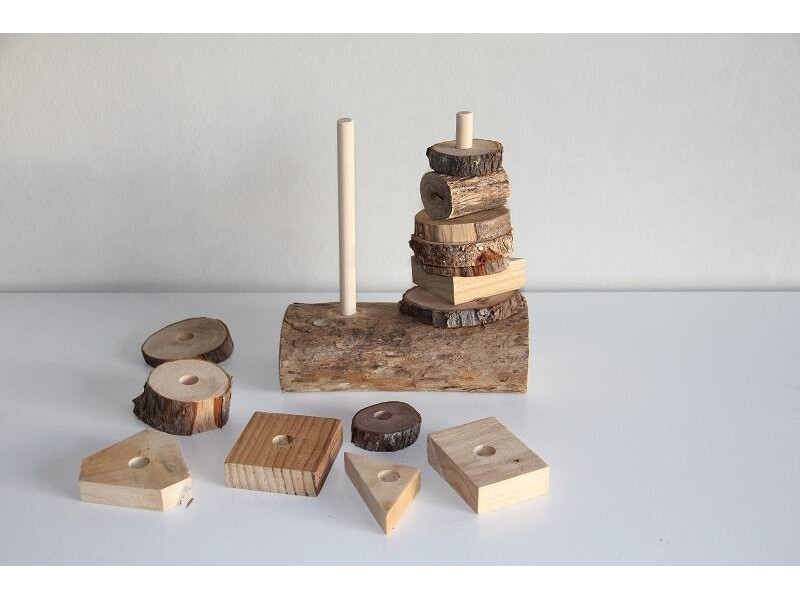 Natural wooden stacker double