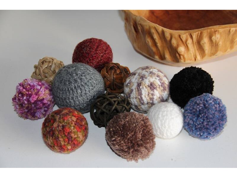 Crochet wicker pom pom ball sets 12pcs