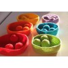 Crochet rainbow sorting bowls