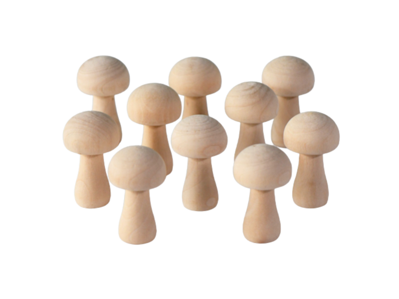 Wooden mushrooms Pk10