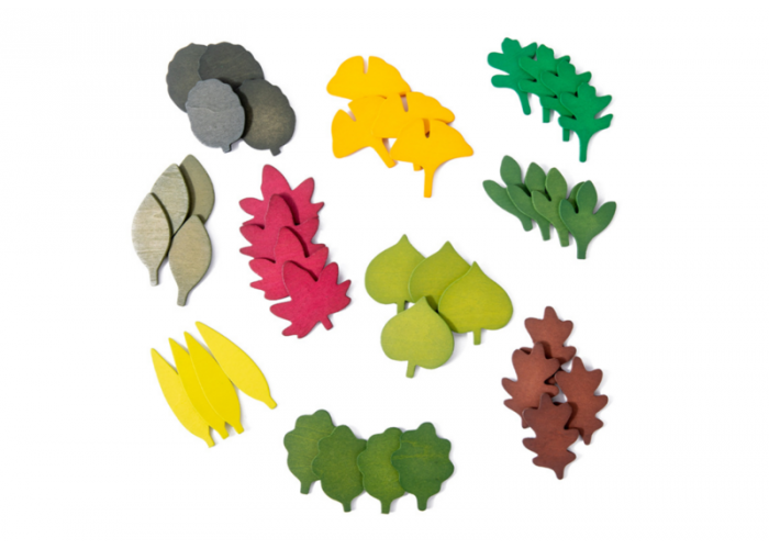 Assorted wooden leaves 40pcs