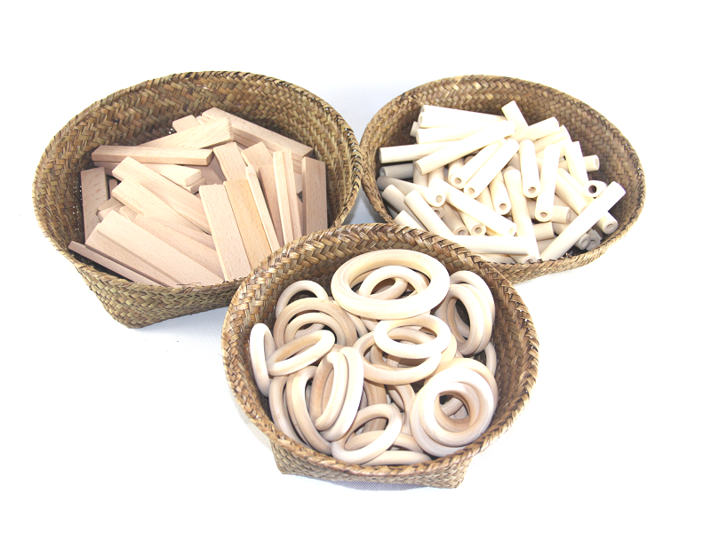 Hand-woven sea grass round baskets set of 3