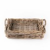 Rattan Tray Basket with Handles Set of 2