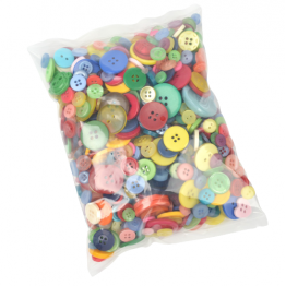 Plastic buttons in assorted sizes