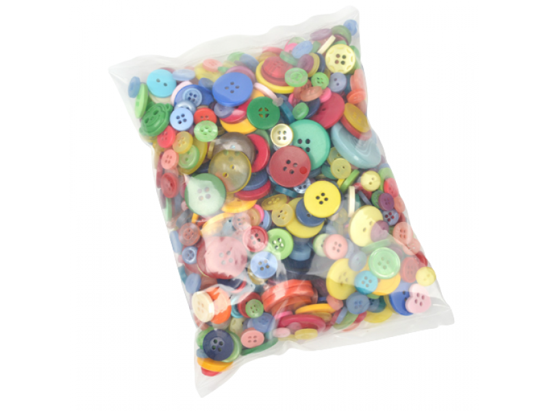 Plastic buttons in assorted sizes