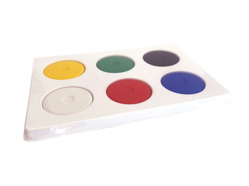Tempera block paint set of 6 with tray