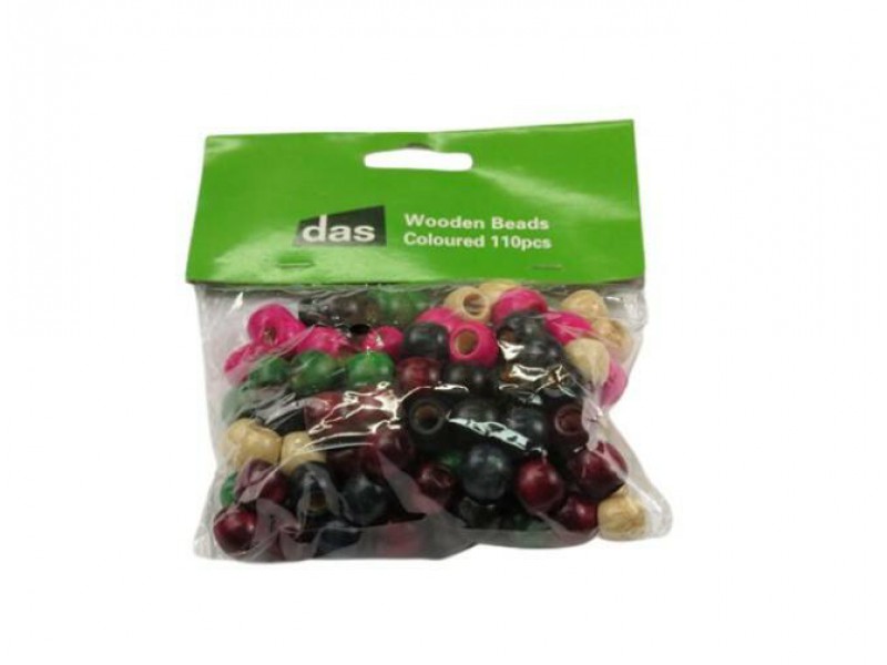 Coloured wooden beads 110pcs