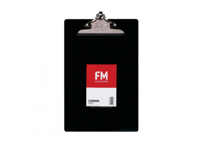 Clipboard black recycled plastic foolscap