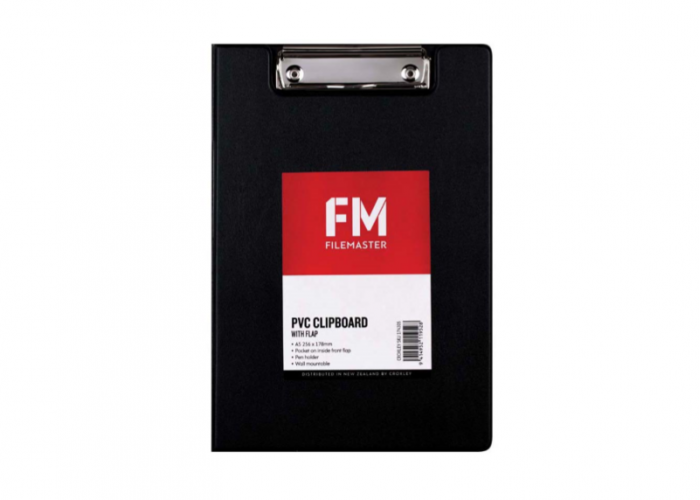 Clipboard Black With Flap A5