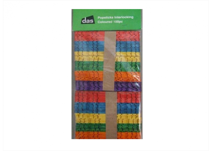 Popsticks interlocking coloured 100pcs