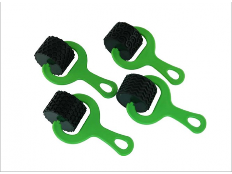 Paint and dough rollers set Green 4pcs