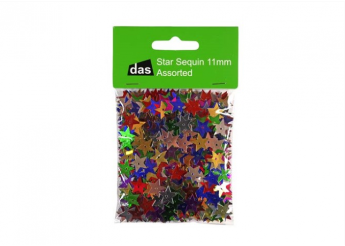 Star sequins assorted colour 11mm 25g