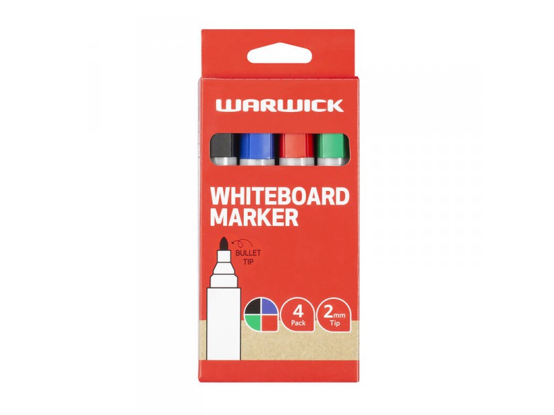 Whiteboard marker assorted colours Pk4