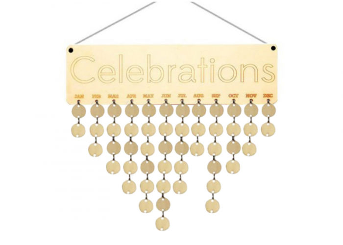 Wooden celebration calendar board