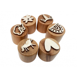Wooden dough stamps - Unicorns 6pcs