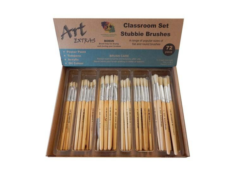 Stubby brush classroom set 72pcs