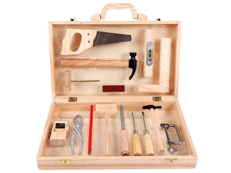 Wooden carpentry tool kit