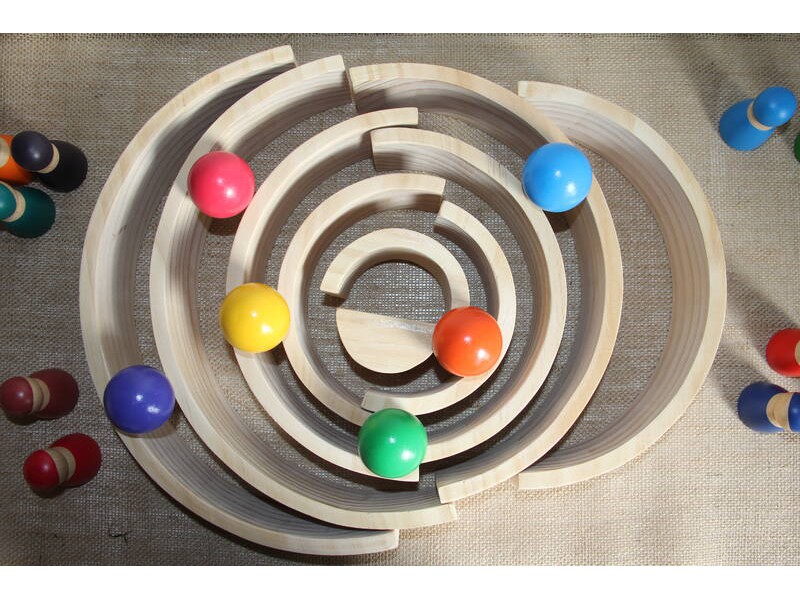 Wooden rainbow balls set of 6
