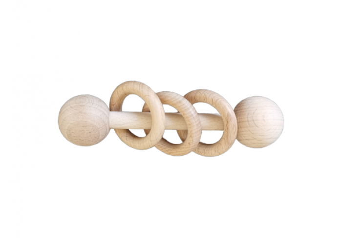 Natural baby rattle 1pc