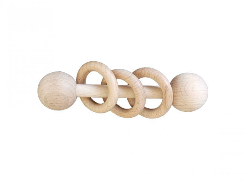 Natural baby rattle 1pc