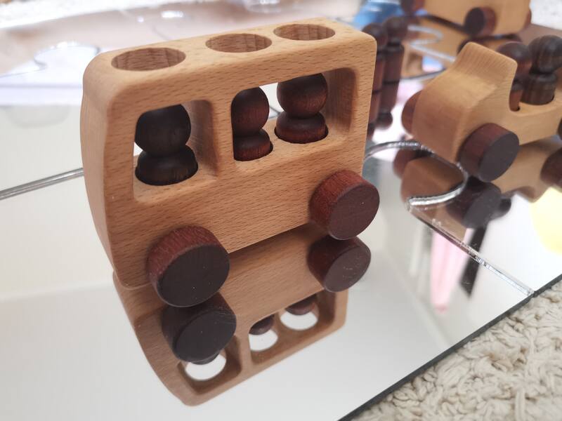 Wooden two - tone vehicles set