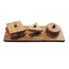Natural wooden geometric shape stackers